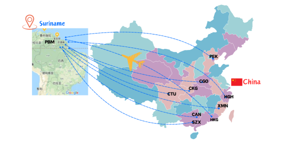 Air Freight Services from China to Suriname