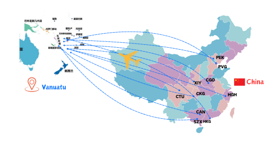 Air Freight from China to Vanuatu