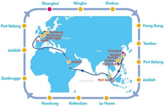 COSCO europe sailing schedule aex7