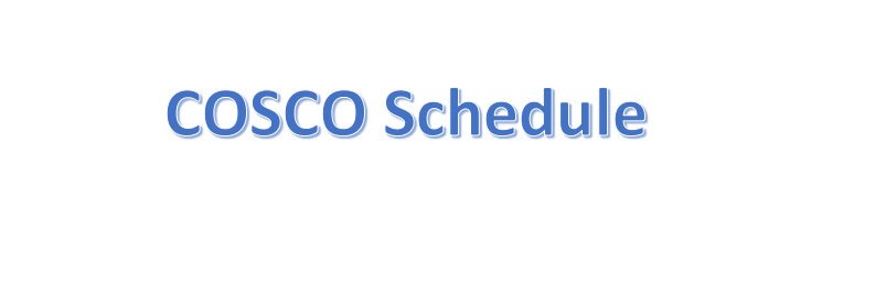 COSCO schedule