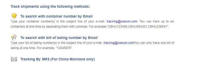 COSCO shipping tracking