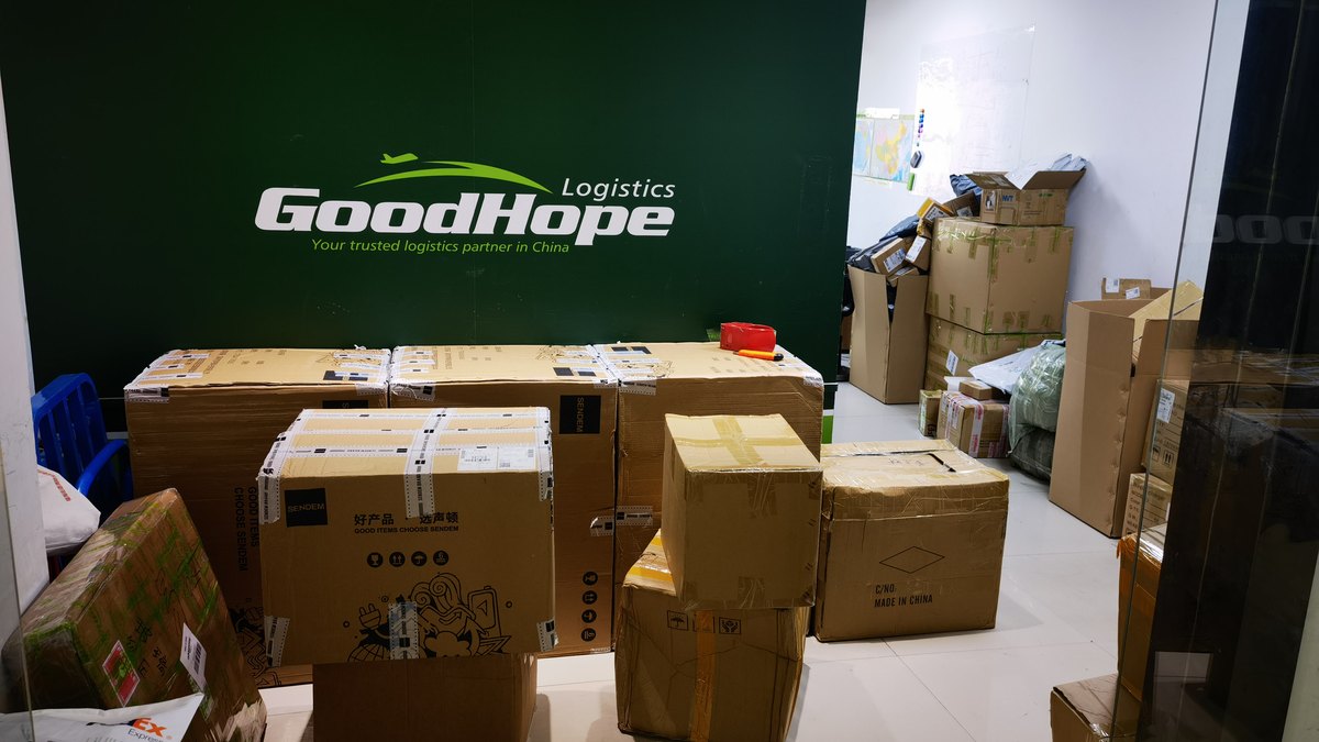 Goods staged at the Goodhope Freight warehouse awaiting export customs inspection