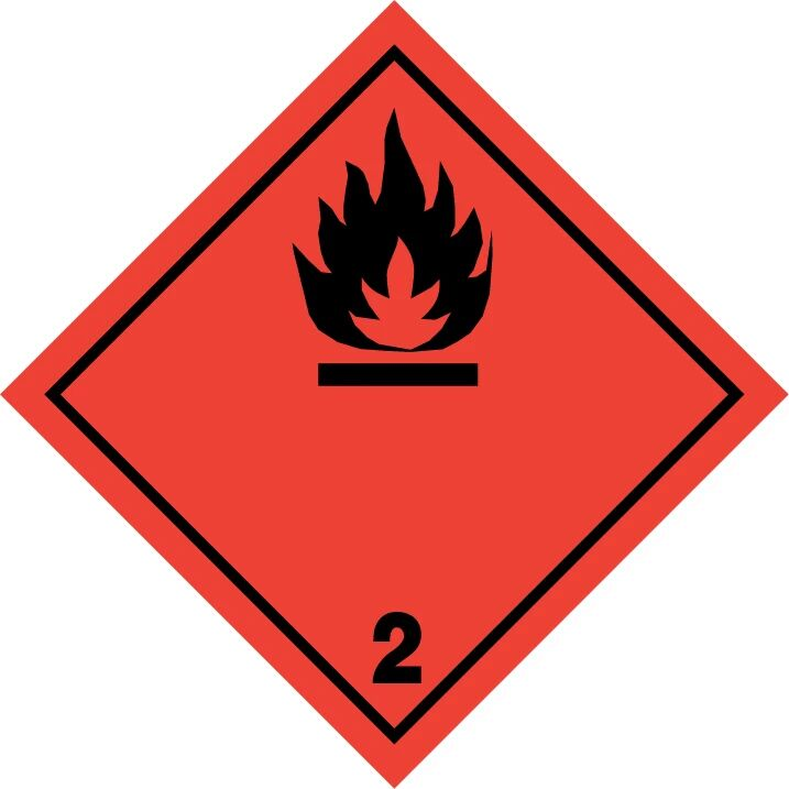 Class 2.1 Flammable Gas Label Alternative