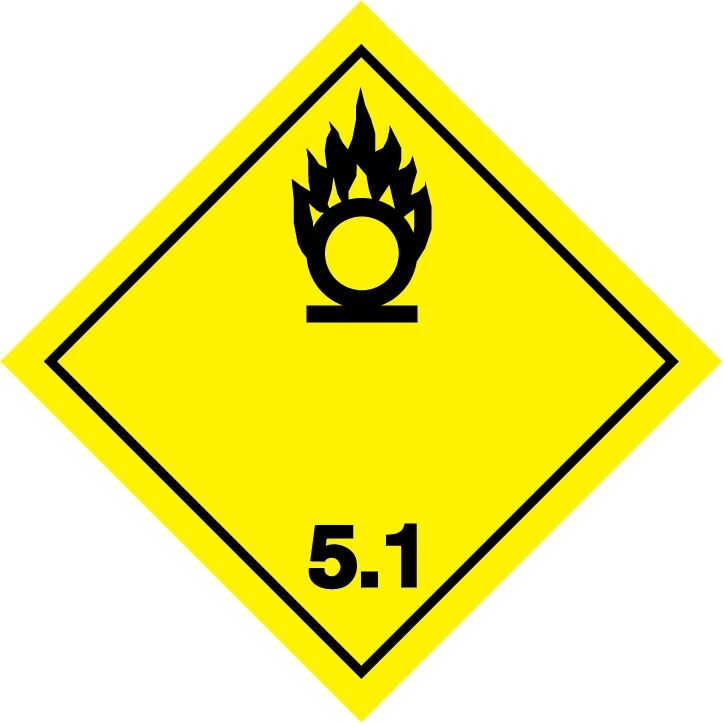 Class 5.1 Oxidizing Substance Label