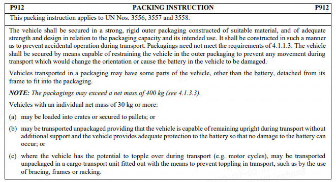Packing Instruction P912 - Part 2