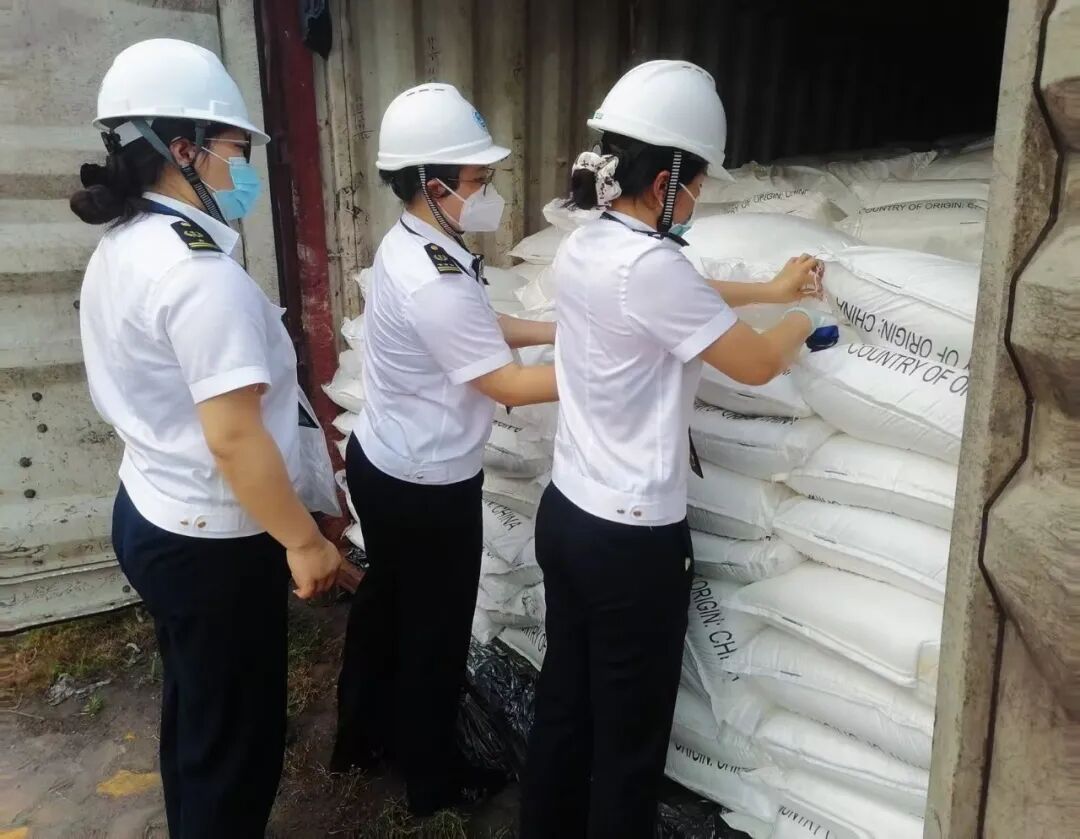 Container inspection revealing suspicious goods