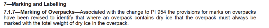 Section 7 Marking and Labeling - Overpack marking requirements