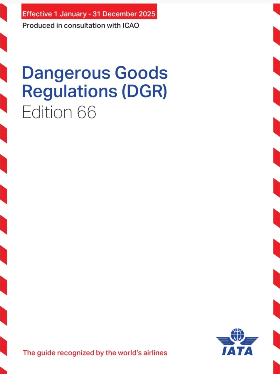 IATA Dangerous Goods Regulations 66th Edition Addendum 1 cover