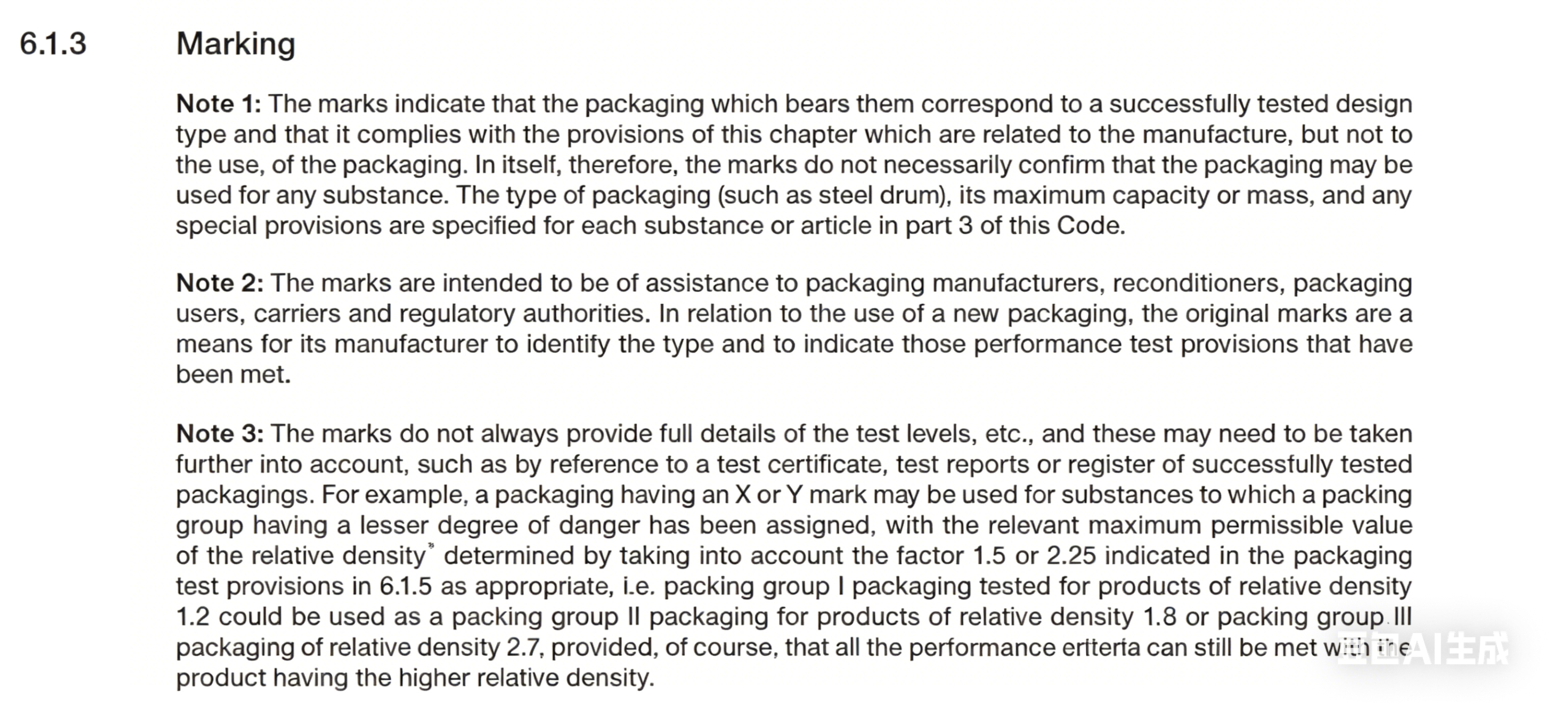 IMDG Code Section 6.1.3 marking requirements