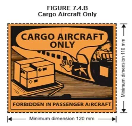 UN 3481 lithium ion battery label - packed with equipment marking example