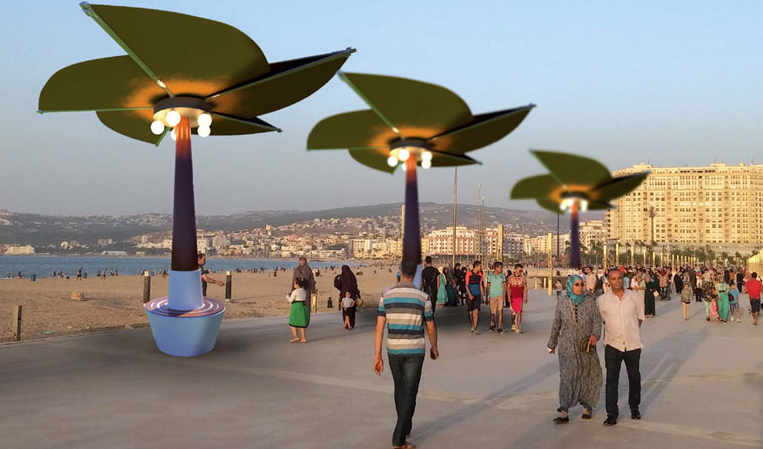 solar charging kiosk with lithium batteries