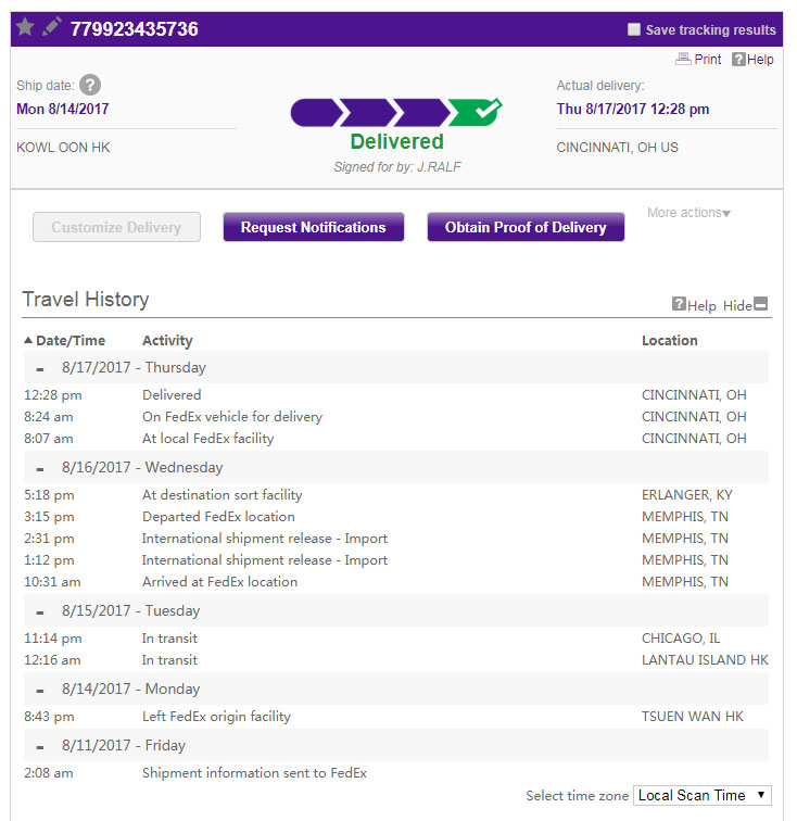 fedex ie from china to us time