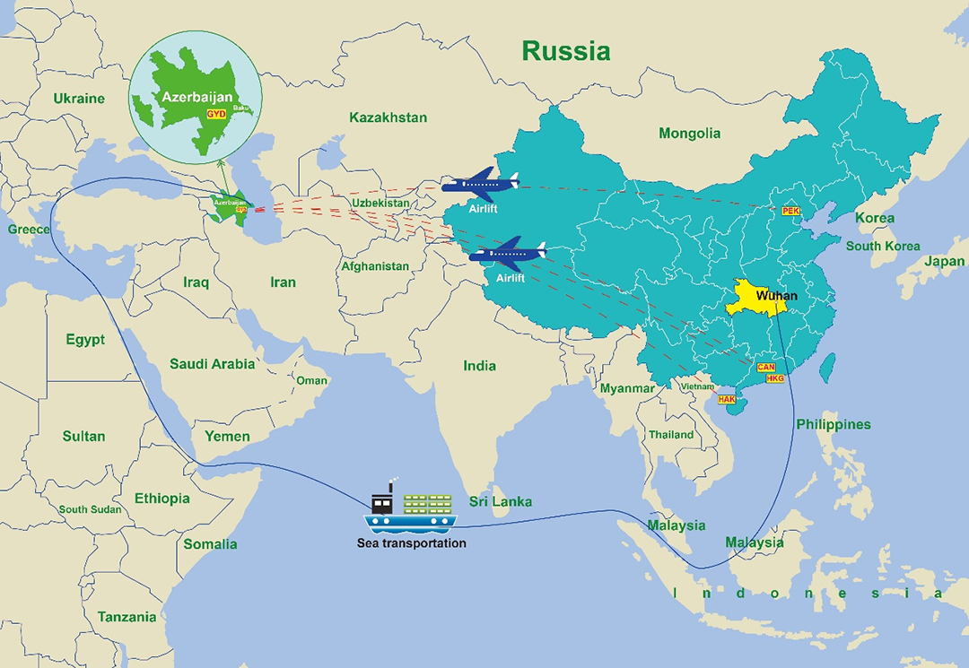 Freight price list from China to Azerbaijan