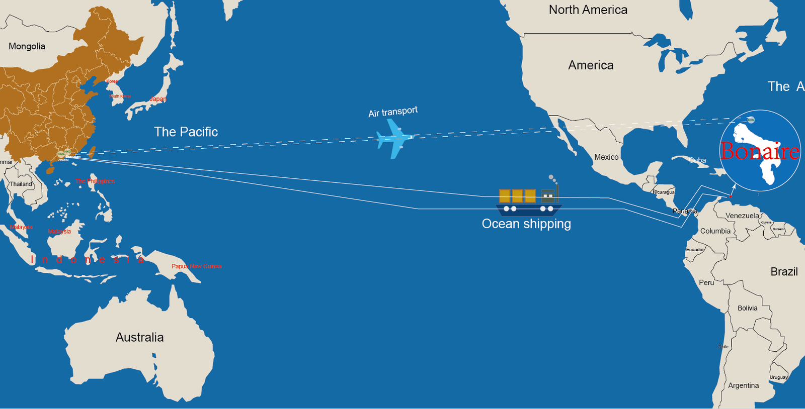 shipping rates from china to bonaire