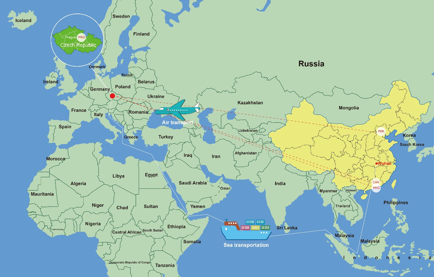 Three ways to ship goods from China to the Czech Republic