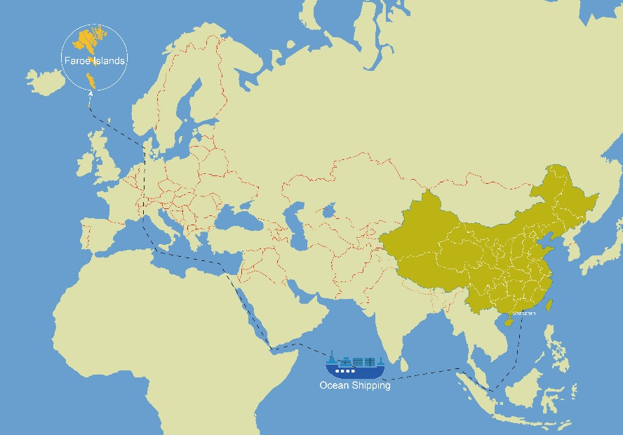 Freight Price List from China to Faroe Islands