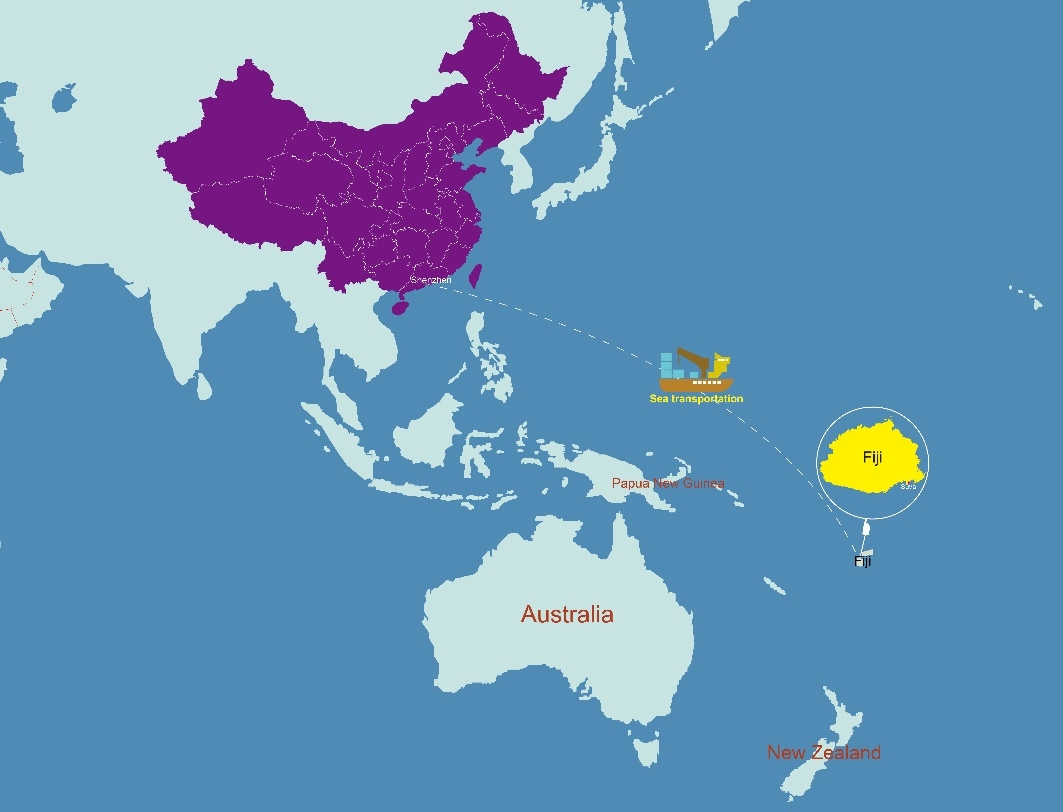 Ocean freight from China to Fiji