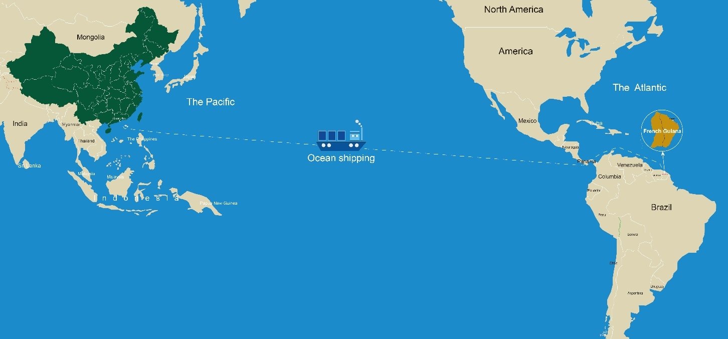 freight price list from china to french guiana