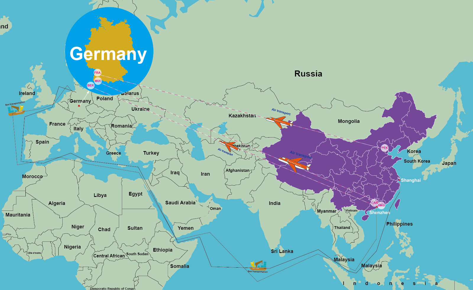 Freight price list from China to Germany