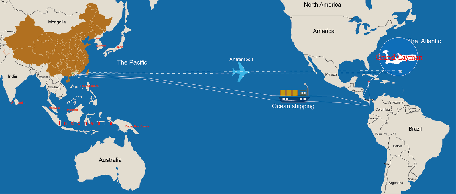 freight price from china to grand cayman