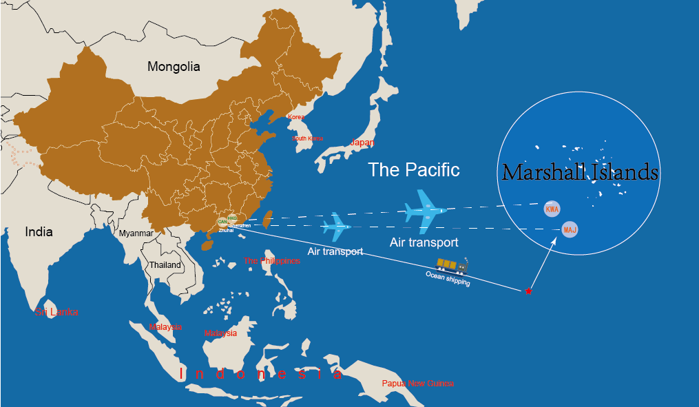 ocean & air freight from china to marshall islands