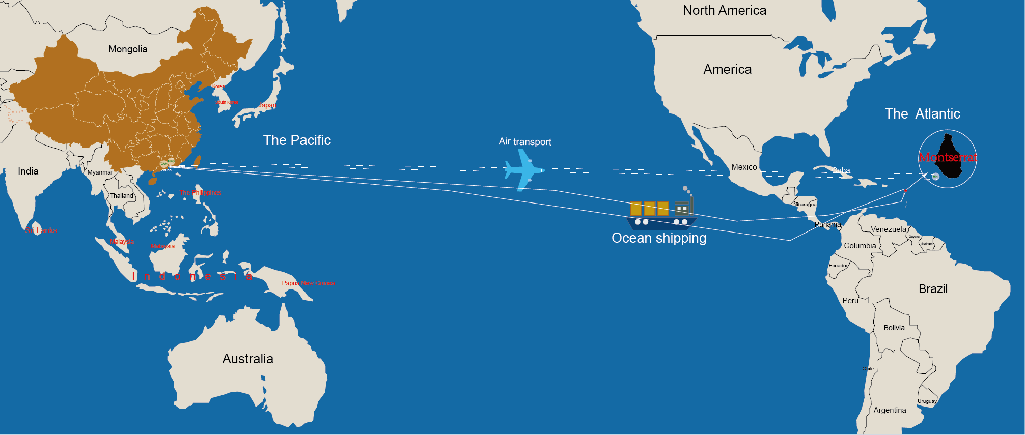 2024 international logistics cost from china to montserrat