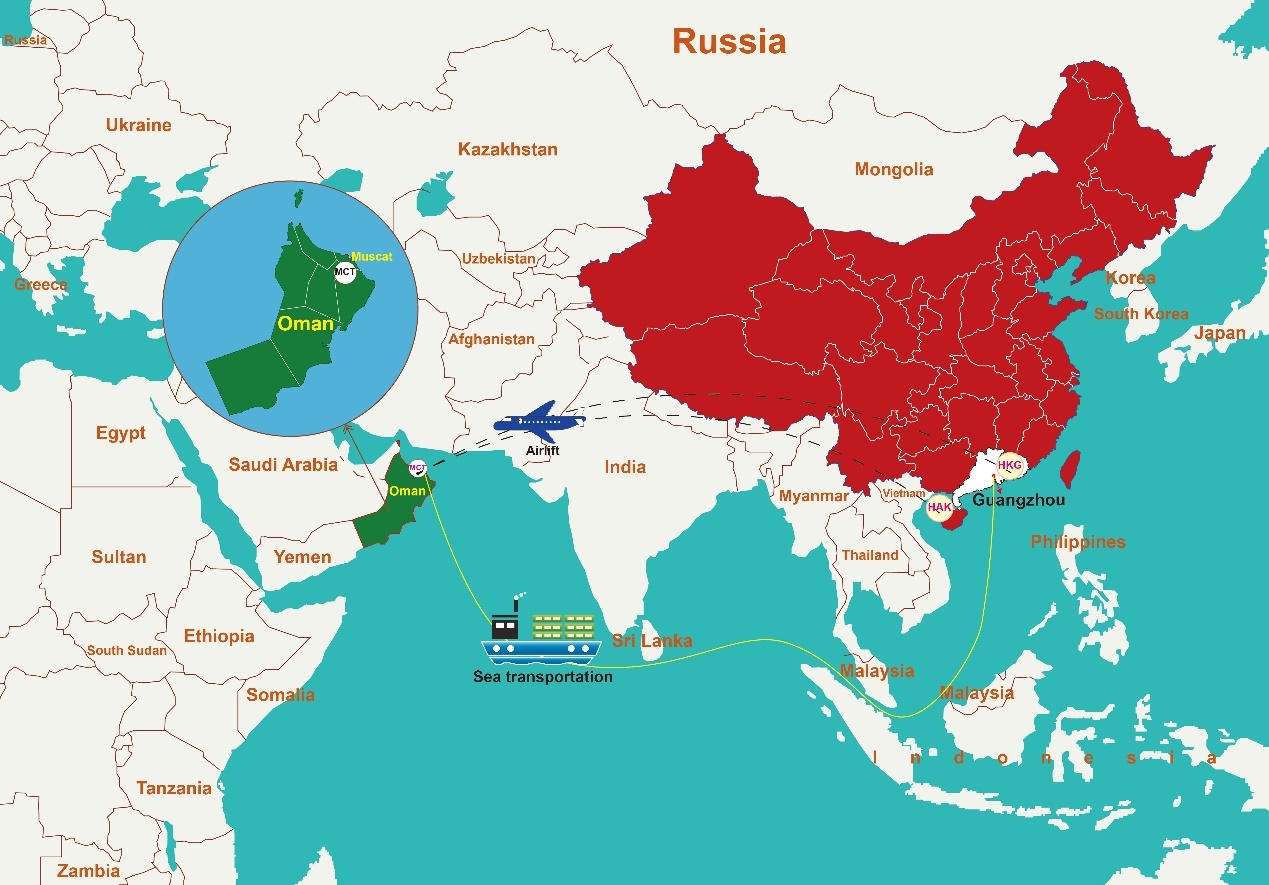 Shipping rates from China to Oman