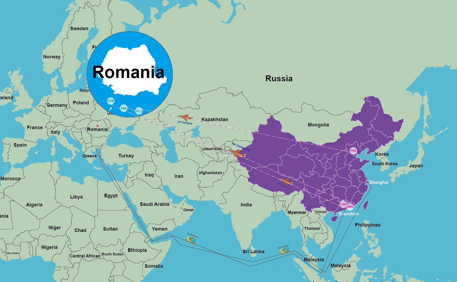 Freight price list from China to Romania