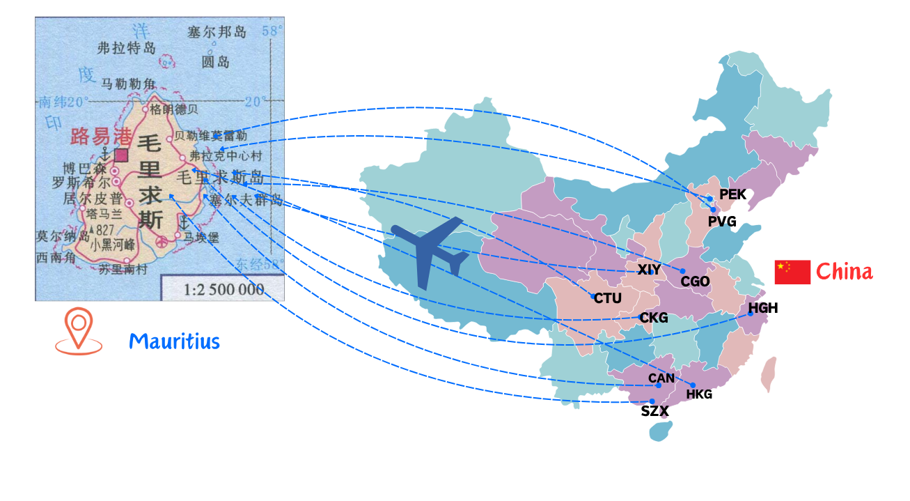 Air Freight from China to Mauritius
